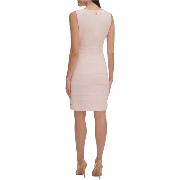 Tommy Hilfiger Light Pink Sheath Dress Sleeveless Sz6 Shift Crewneck Back Zipper - Picture 6 of 10